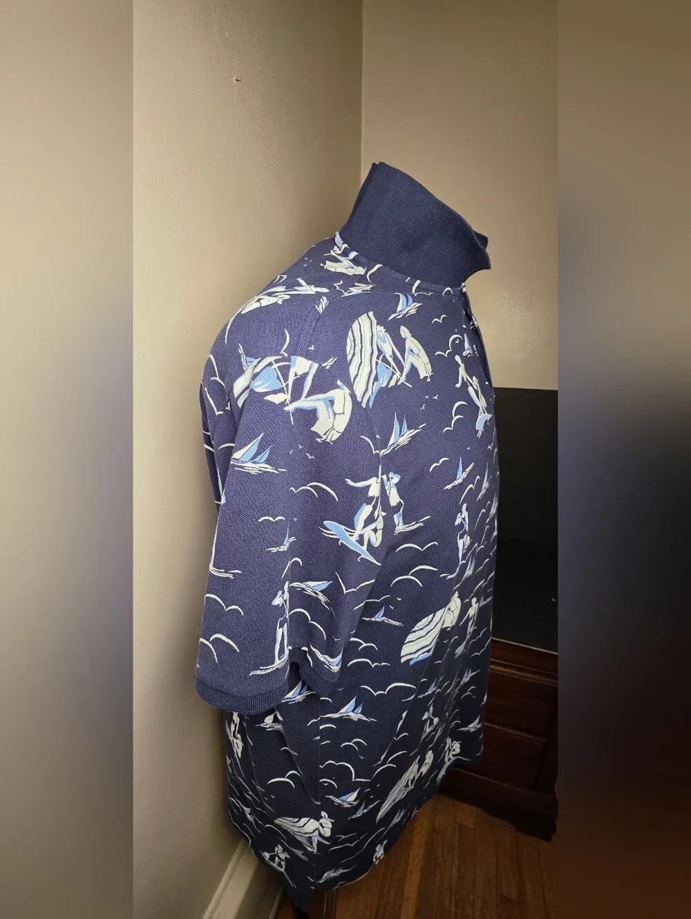 Polo by Ralph Lauren Navy Blue Surf-Print Polo